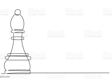 Continuous One Line Drawing Of Chess Piece Knight Vector Illustration