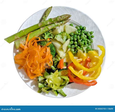 A Plate Of Fresh Vegetables Stock Image Image Of Sliced Bright 24265755
