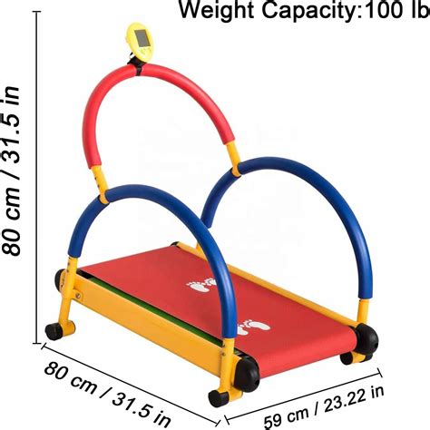 Fitness Exercise Equipment for Kids, Manual Running Treadmill with LCD