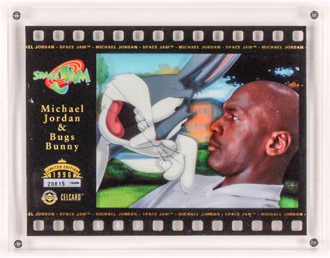 1996 upper deck authenticated space jam celcards nno michael jordan bugs bunny pristine auction