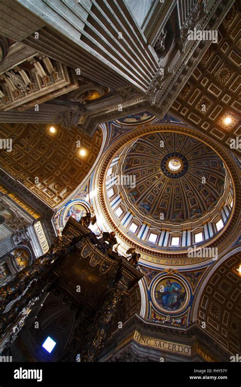 Inside St Peters Basilica Church Rome Italy Stock Photo Alamy