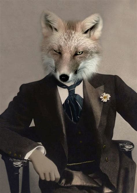 Talbot Fox Animals In Clothes Vintage Fox Print Anthropomorphic