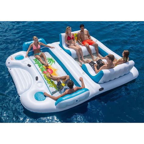 Inflatable Floating 6 Person Lake Island Raft Relax River Ocean Tube Paradise Ebay