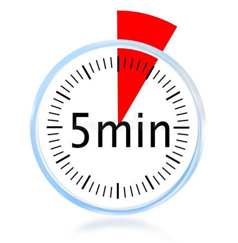 5 Minute Min Clock Isolated Background 3d Rendering Stock