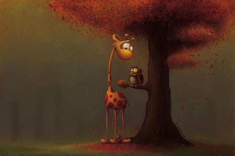 Autumn Giraffe Digital Art By Tooshtoosh Fine Art America