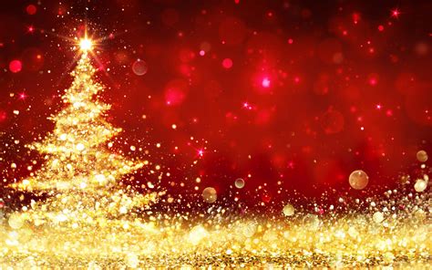 Download Wallpapers Red Christmas Background Gold Glitter Christmas