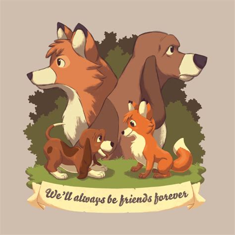 We Ll Always Be Friends Forever Red Fox Hound Dog 80s Kid Bff