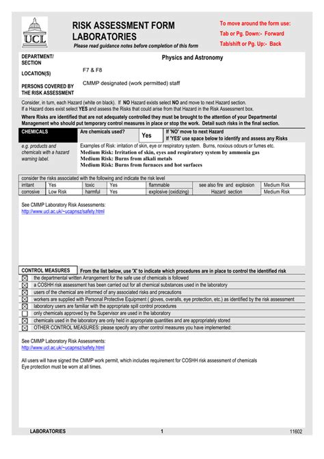 Detail Coshh Risk Assessment Template Koleksi Nomer