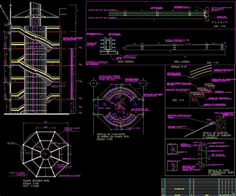 Circular Staircase Dwg Block For Autocad • Designs Cad