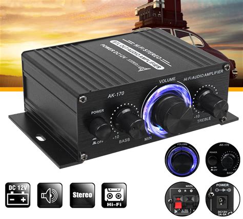 2 Channel Car Stereo Amplifier 400w Dual Channel High Power Audio