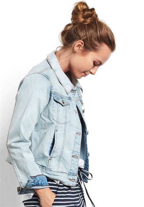 Model Wears Our Soft And Lightweight Denim Jacket In A Stunning Light