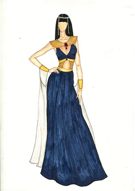 Sketch For Cleopatra Costume Cleopatra Blue Fashion Sketchfashion