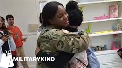 Military Mom S Emotional Surprise For Daughters Youtube
