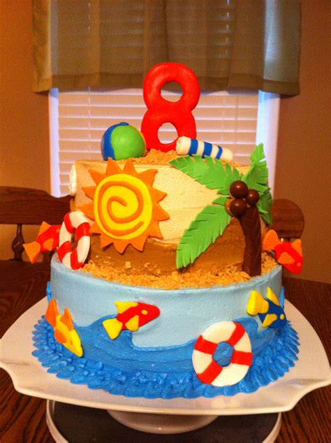 Beach Themed Birthday Cake Beach Themed Cakes Beach Themed Party Themed Birthday Cakes 30th