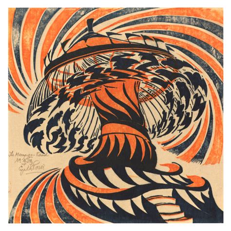 Art From The Future “the Merry Go Round” 1930 Colour Linocut By