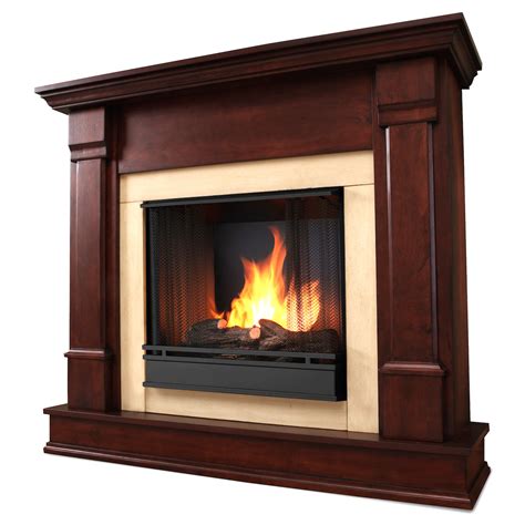 Real Flame Silverton Ventless Gel Fireplace In Dark Mahogany