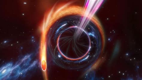 Supermassive Black Hole Eats Star Blasts Remains Toward Earth