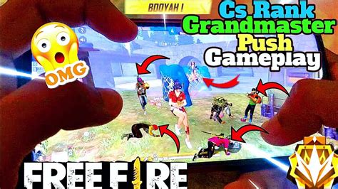 Free Fire Cs Rank Gameplay 😲 Grandmaster Push Class Squad Rank 😎 Cs