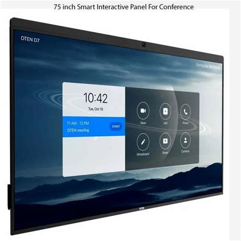 47 X 26 White 75 Inch Gladwin Smart Interactive Conference Panel For