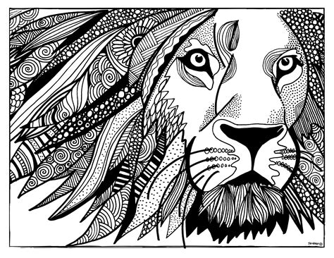 Taking creativity into another level, this lion illustration is made by putting together different geometric lines and figures. Printable Coloring Page LION coloring page Printable PDF ...