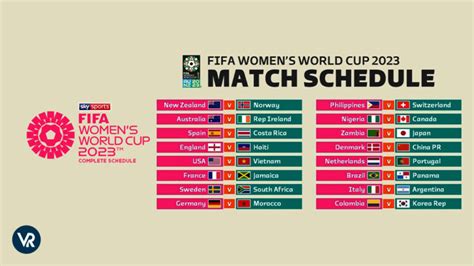 Fifa Women S World Cup Complete Schedule