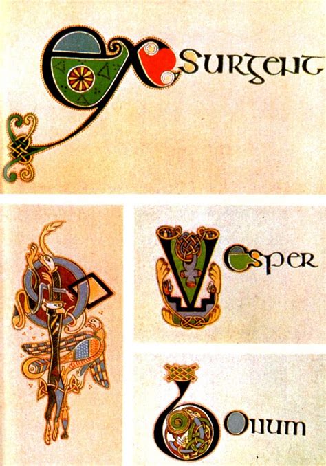 Celtic Spirte The Book Of Kells Illuminated Initial Letters