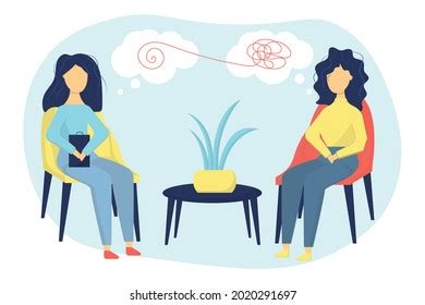 Psychotherapy Woman Psychologist Tangled Untangled Brain Stock Vector