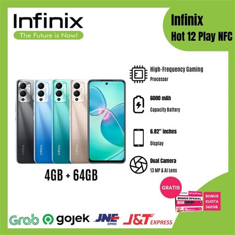 Jual Infinix Hot 12 Play Nfc X6816d Smartphone 4gb 64gb Garansi