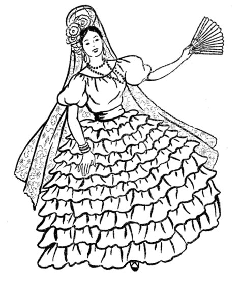 spanish dancer coloring page coloring home