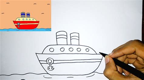 Cara Menggambar Kapal Pesiar Mudah Dan Bagus How To Draw Cruise Ship