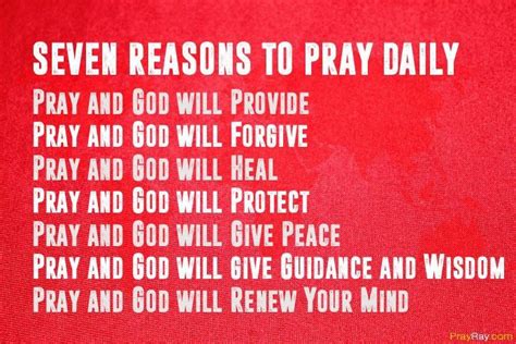 Seven Reasons To Pray Daily Provide Forgive Heal Protect