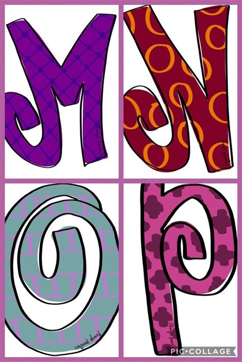 26 Letter Alphabet Hand Lettered Curly Whimsical Font Door Hanger