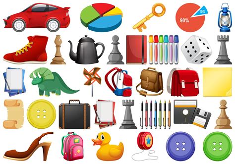 Large Set Of Different Objects 693450 Vector Art At Vecteezy