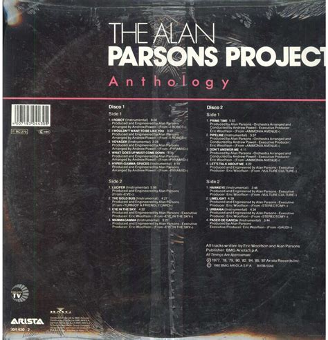 The Alan Parsons Project Anthology Arista 1992