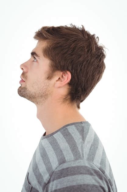 Premium Photo Side View Of Serious Man Looking Up