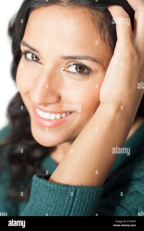 Portrait Of A Woman With Her Head In Her Hand Hi Res Stock Photography