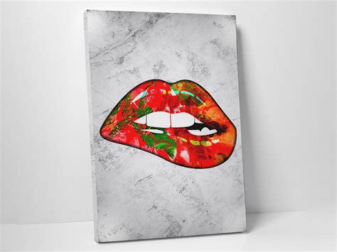 Graffiti Lips Canvas Wall Art Best Modern Lips Canvas Prints Online
