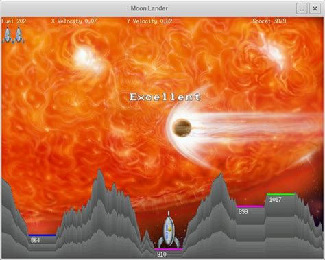 Moon Lander посадка на Луну Игры для Linux