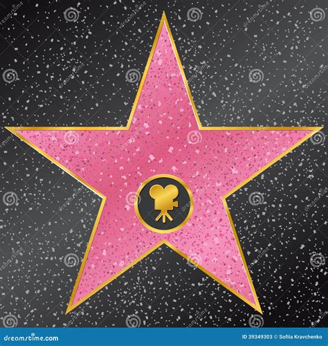 Hollywood Walk Of Fame Star On Celebrity Boulevard Vector Symbol Star
