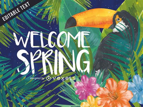 Welcome Spring Nature Background Vector Download