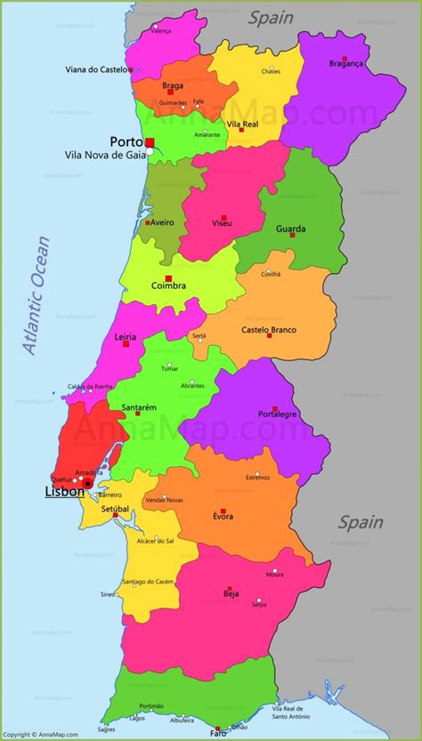 República portuguesa ʁɛˈpuβlikɐ puɾtuˈɣezɐ), is a country located on the iberian peninsula. Portugal Map | Map of Portugal - AnnaMap.com