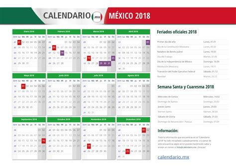 Calendario 2018 MÉxico Todos Los Feriados Y Festivos En México