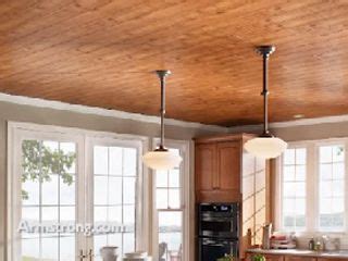 Beadboard offers a nostalgic feel for ceilings and wainscoting. Armstrong Woodhaven Cherry Spice Ceiling Planks | Home ...
