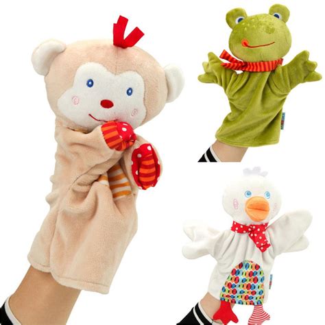 Cute Cartoon Animal Puppet Monkey Frog Duck Plush Hand Puppet Toy Doll