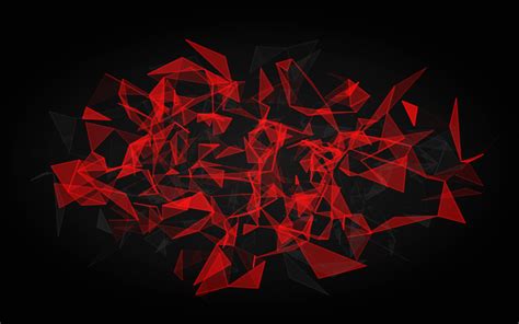 Red And Black Polygon Hd 8k Wallpaper
