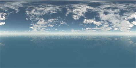 Seamless 360 Sky And Sea Panorama Daytime Stock Illustration
