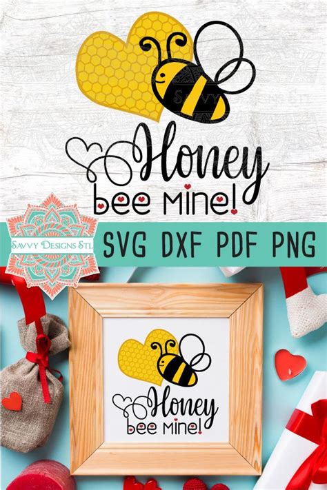 Honey Bee My Valentine Valentines Day Layered Cut File