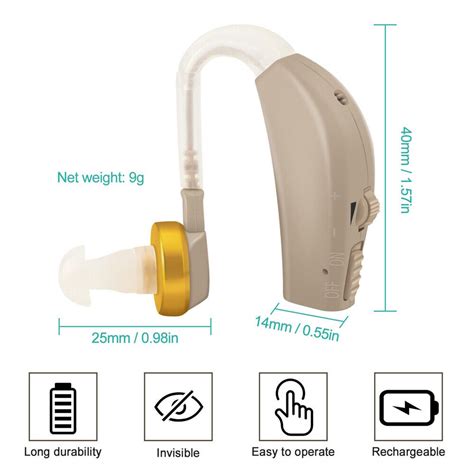 Rechargeable Digital Hearing Aid Aids Behind The Ear Bte Sound Voice