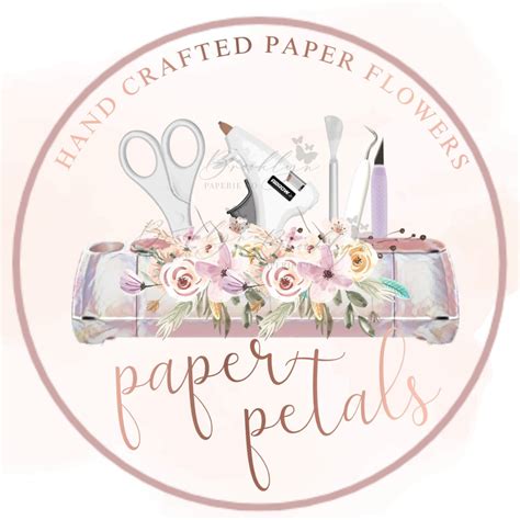 Paper Flower Designer Logo Crafty Business Logo Home Crafter Premade Logo Design Art And