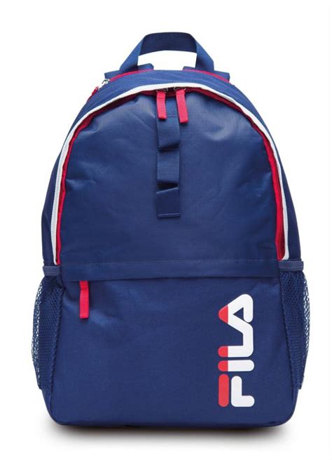 Mochila Fila Logo Marinho Detalhe Em Vermelho Rally